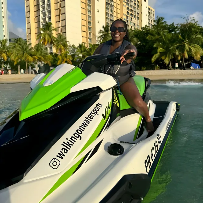 Yamaha VX Deluxe WaveRunner used on guided jet ski tours departing Pine Grove Beach, Puerto Rico - Walking On Watersports