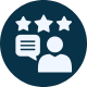 Ícono de reseñas de 5 estrellas